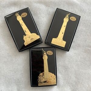 Lighthouse Ornaments Outer Banks Bodie Island Curricuck Hatteras Gold Lighthouse